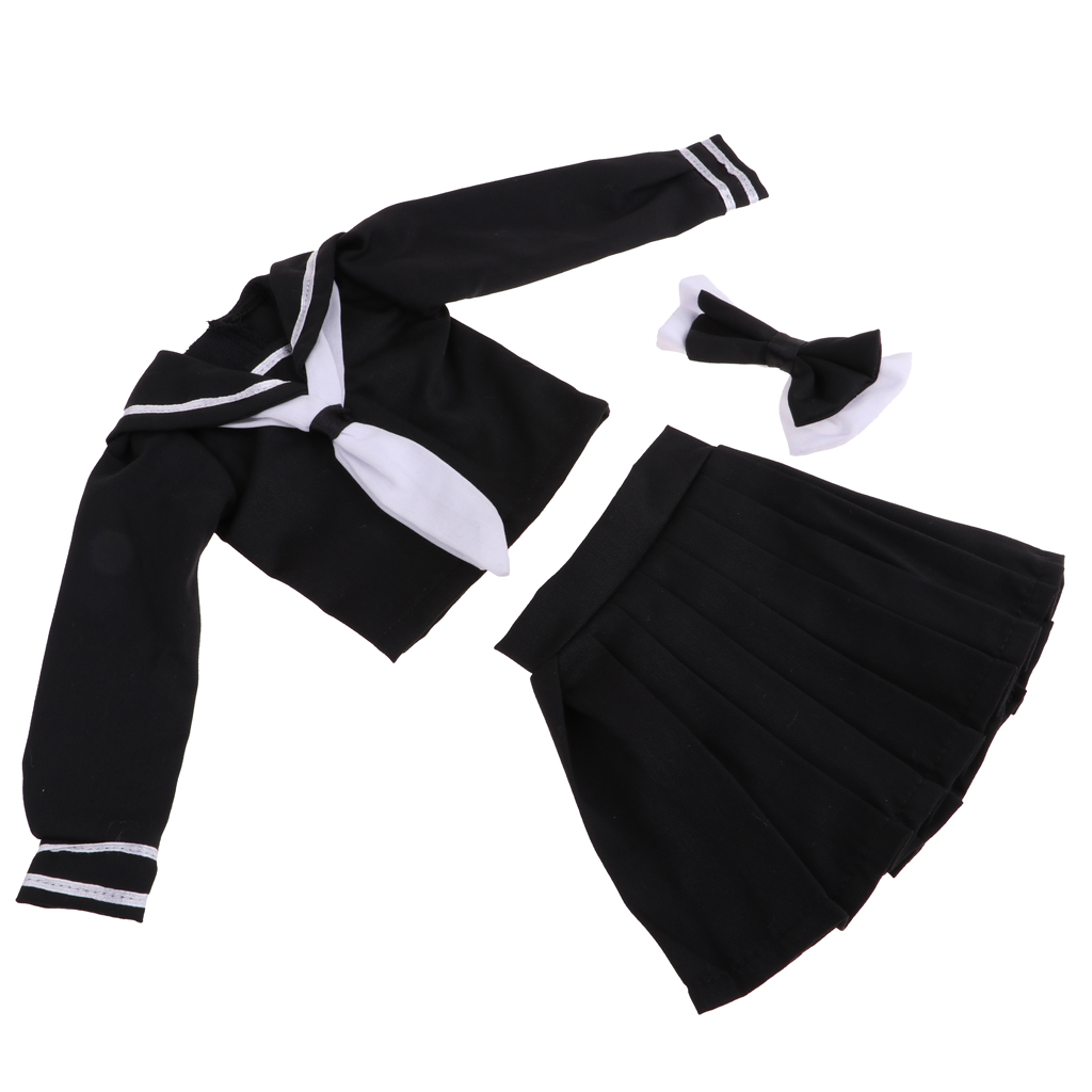 Adorable College Style Uniform Set For 1/3 BJD Girl Dolls Accessories Black