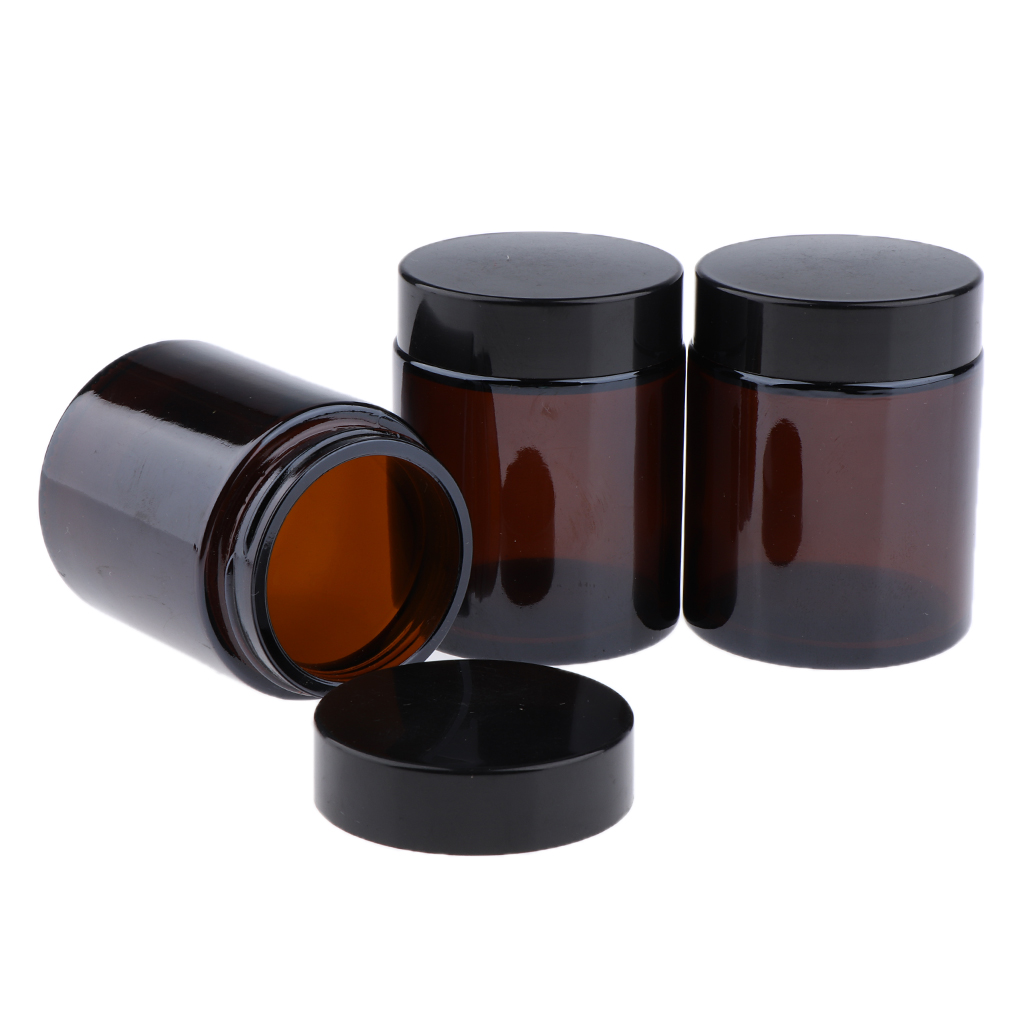 Glass Travel Bottles Containers, 3 Pack(Amber & Black) - Toiletry Cosmetic