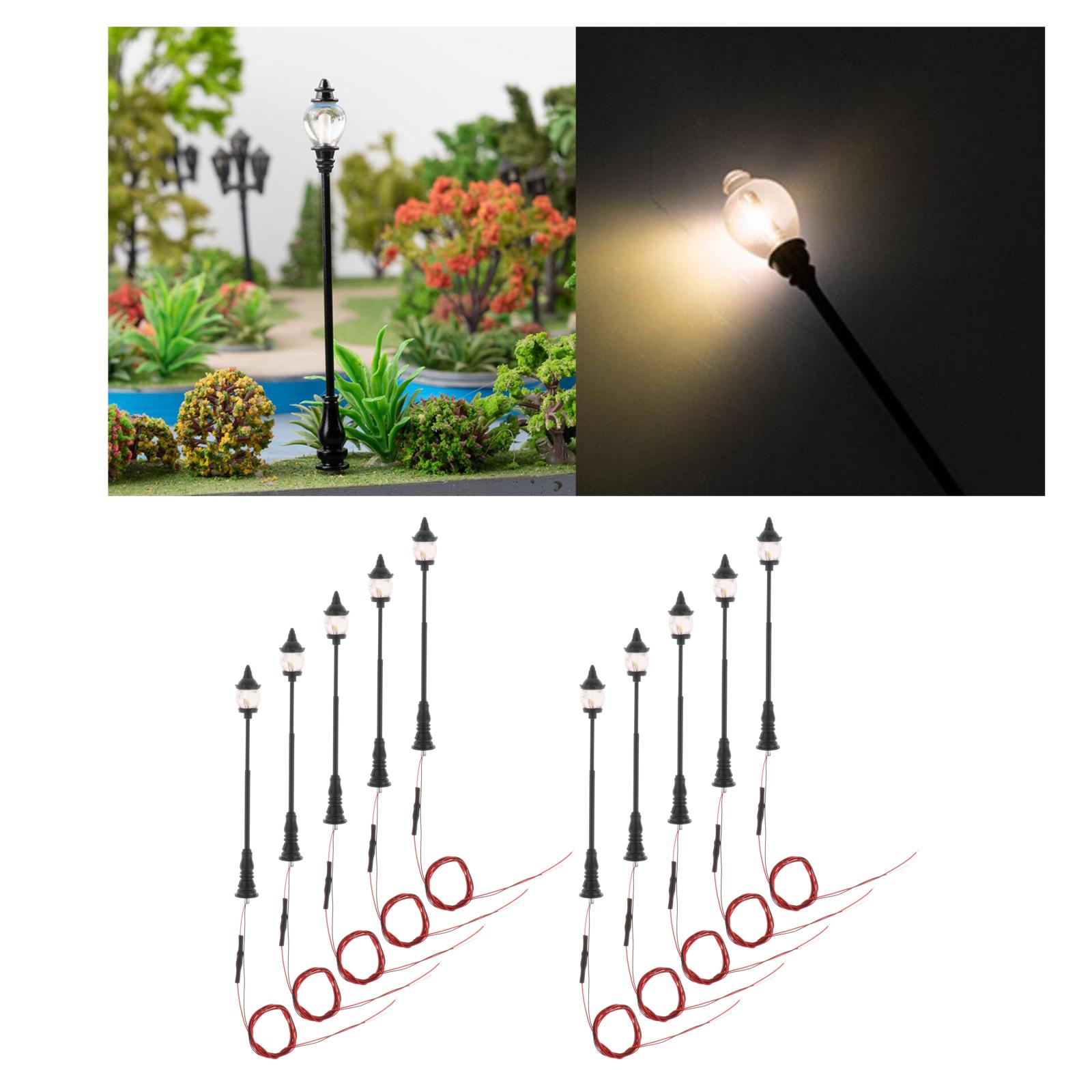 10 Pack of 8.8cm Garden Railway Lights LEDs Mini Sand Table Micro Landscape Building Layout Accessory