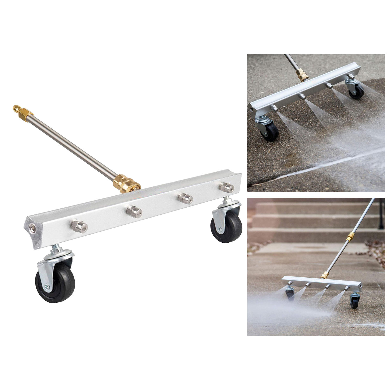 Undercarriage Cleaner, Surface Cleaner for Pressure Washer, Underbody Car Wash Water Broom with 2 Pieces Extension Wand