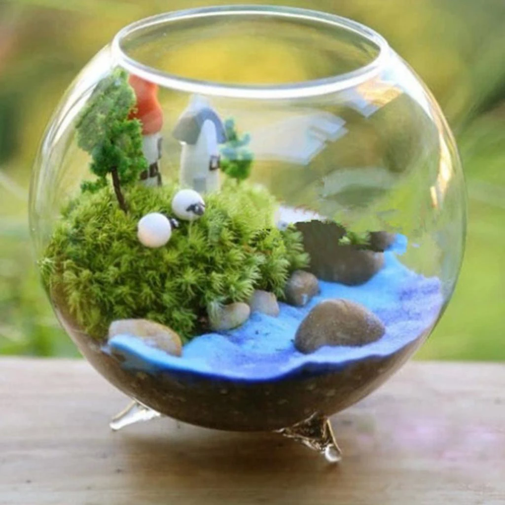 Clear Glass Vase Flower Planter Pot Terrarium Container Mini Fish Tank Bowl