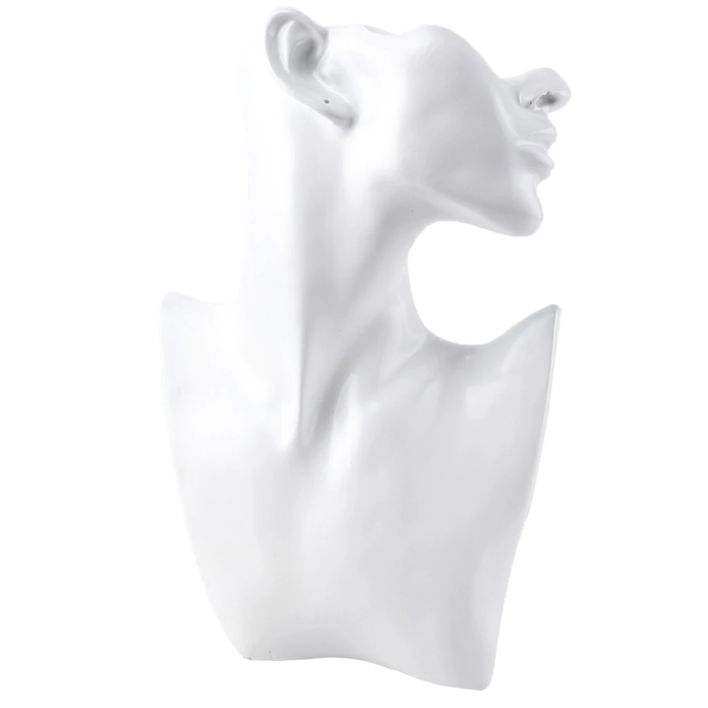 Resin/Velvet Female Mannequin Head Bust Stand Model Shop Jewelry Necklace