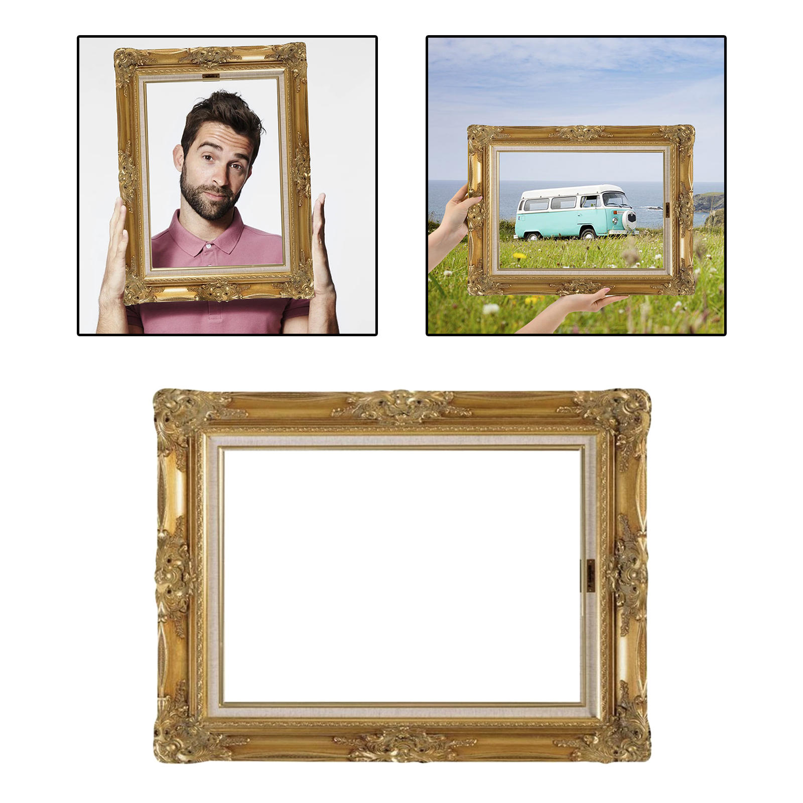 DIY Paper Picture Frame Cutouts Antique Photo Booth Props Holding Photo Props For Wedding Birthday Party