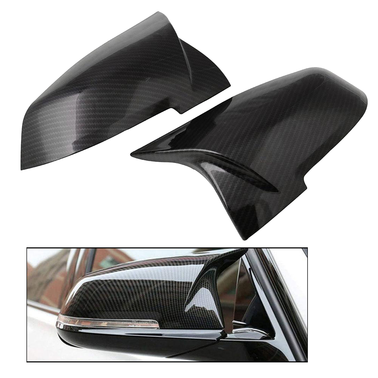 2x Carbon Fiber Rearview Mirror Cover for F20 F30 F32 F36 M3