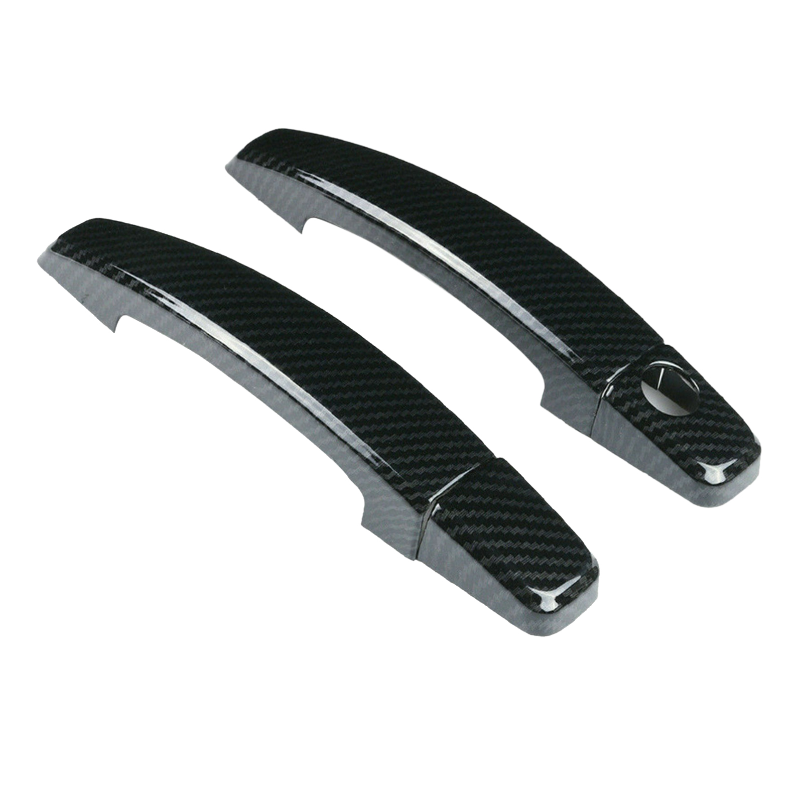 Glossy Carbon Fiber Texture Door Handle Covers for Chevrolet Camaro 2010-2015 Driver + Passenger Side