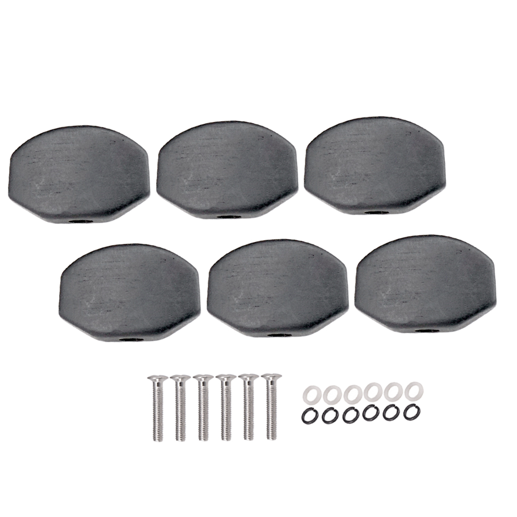 6x Wooden Square Tuning Machine Caps Buttons Replacement for Acoustic Folk Guitar DIY