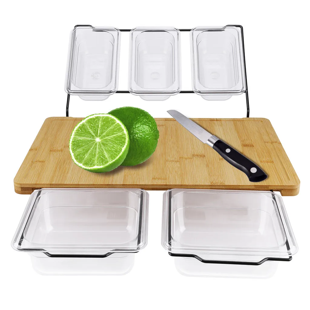 Cutting Board With Detachable Storage Bins - Kind Cooking