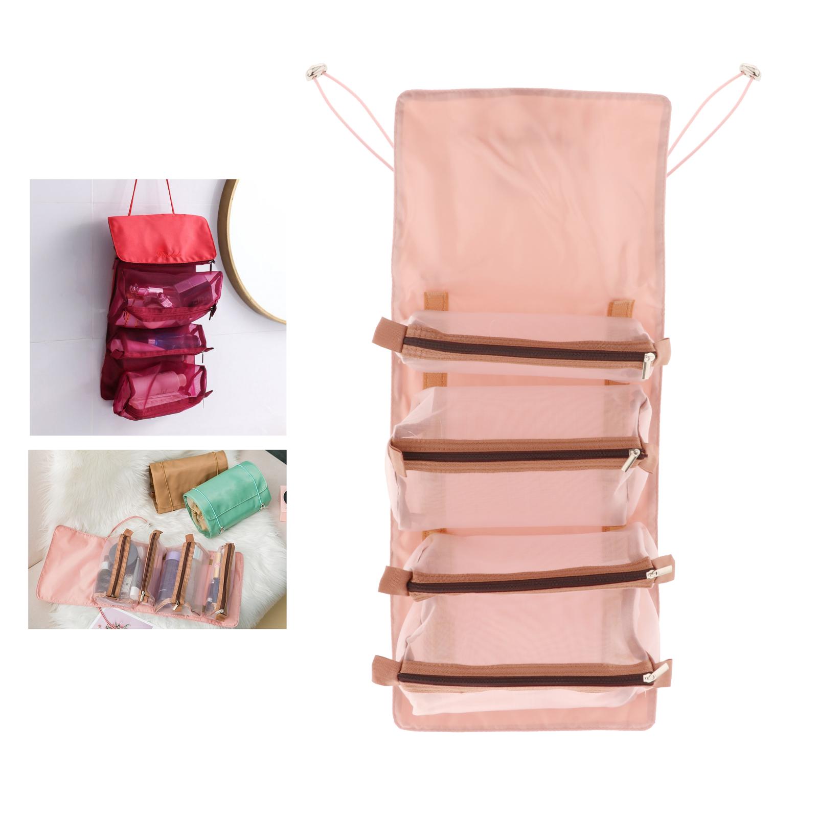 4 in 1 Foldable Make Up Hanging Makeup Bag Cosmetic Bag, Save space, for Accessories, Hangable