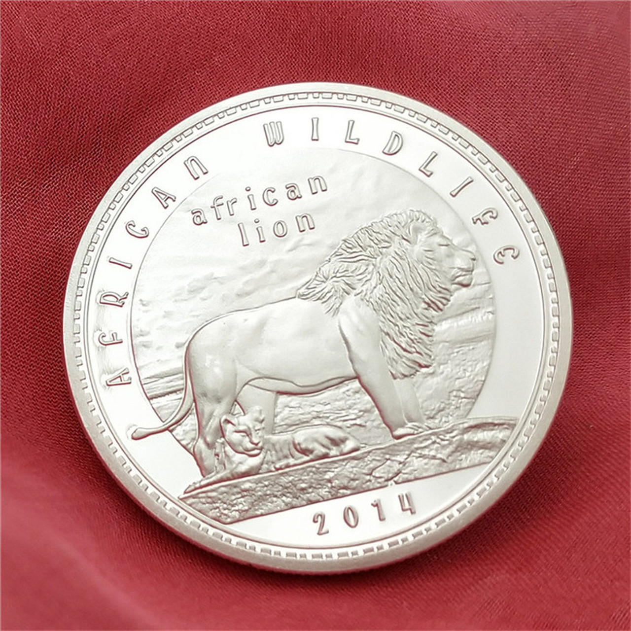 Zambia Lion Animal Commemorative Coin African Animal Coin Grassland Lion Silver Coin Crafts Collectibles