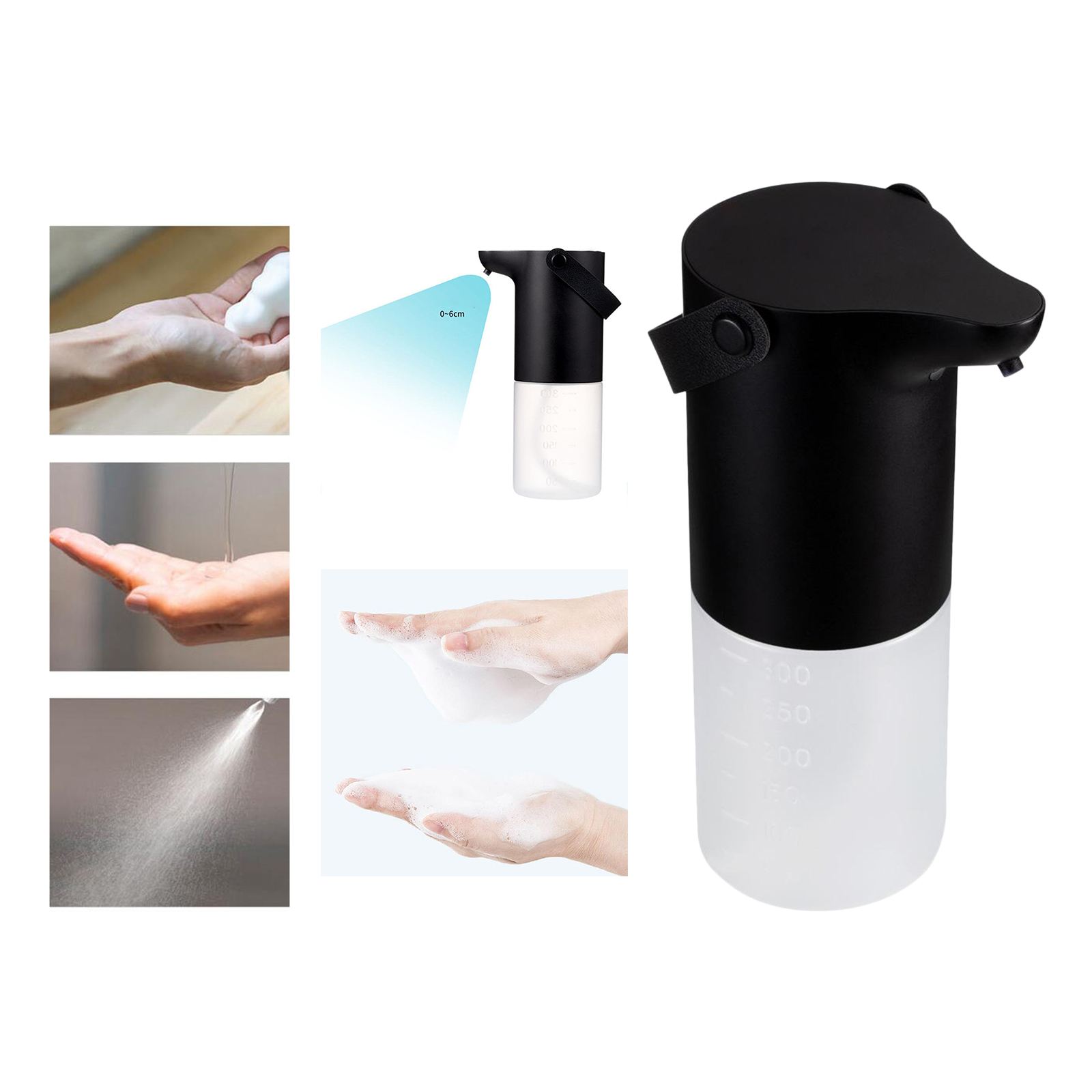400ml Touchless High Capacity Battery Operated Automatic Soap Dispenser with Infrared Motion Sensor Waterproof for Bathroom