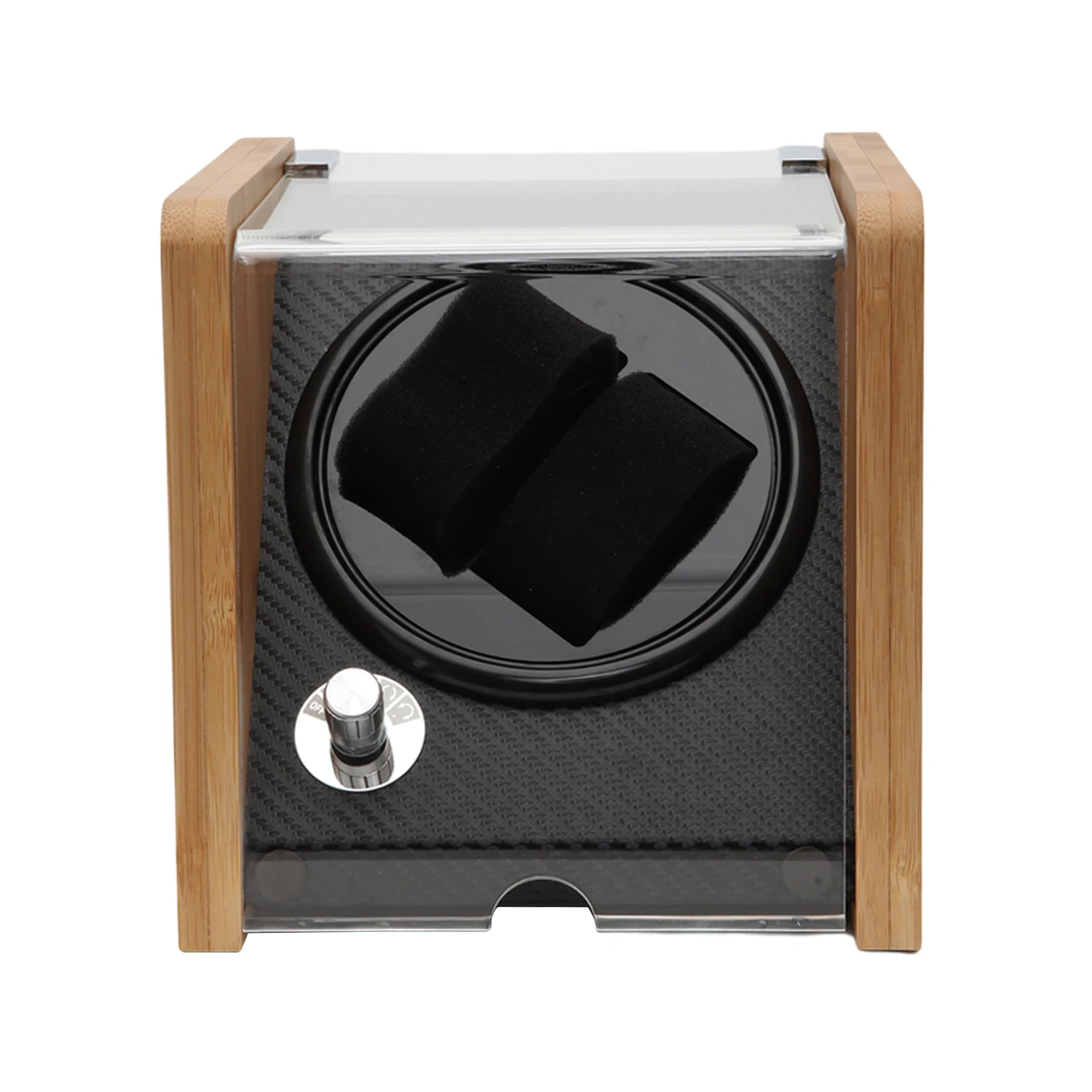 Double Watch Winder Watch & Transparent Cover for 2 Watch
