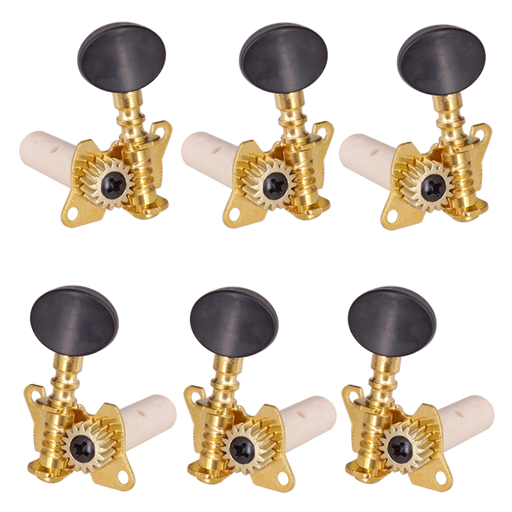 Open Gold Classical Folk Guitar Parts Tuning Peg Tuner for Replacement Parts