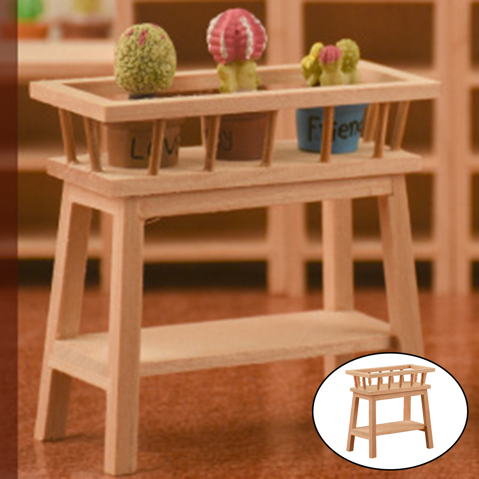 1/12 Dollhouse Furniture Flower Stand Handmade Garden Bedroom Decoration Pretend Play Accessories Kids Toys Age 3-8