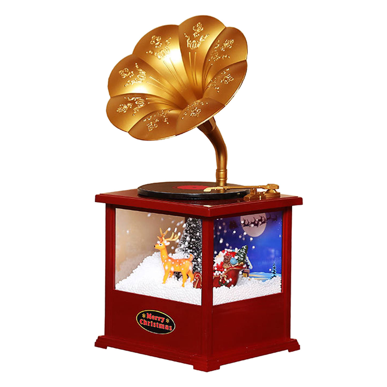 Miniature Phonograph Birthday Gifts Photography Props Crafts Music Box Stylish Look for Desktop Home Office Accessories