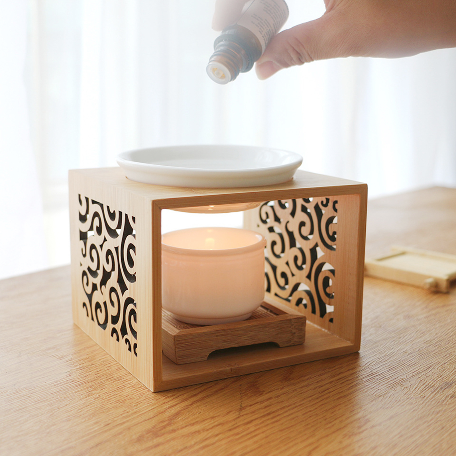 Essential Oil Burner Wax Melt Warmer Candle Tealight Holder Home Yoga Decor