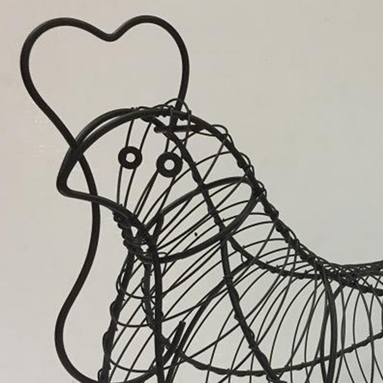 Black Chicken Hen Eggs Storage Basket Wire Art Easter Party Decor Vintage Vegetables Spread Mesh Onions Potatoes Stand