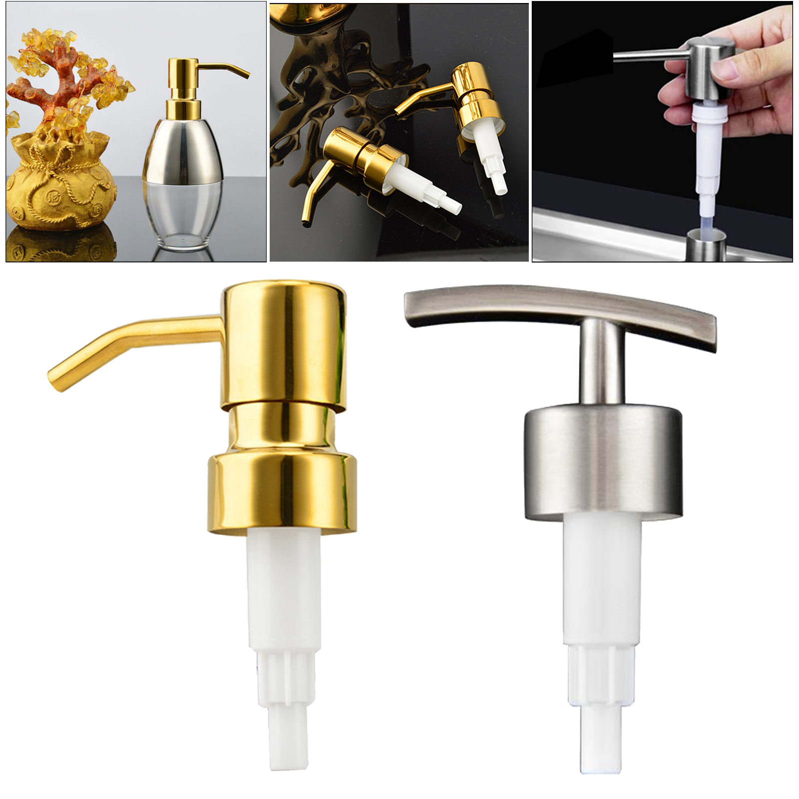 304 Rust Proof Stainless Steel Soap Dispenser Pump Replacement for Your Bottles Spare Parts