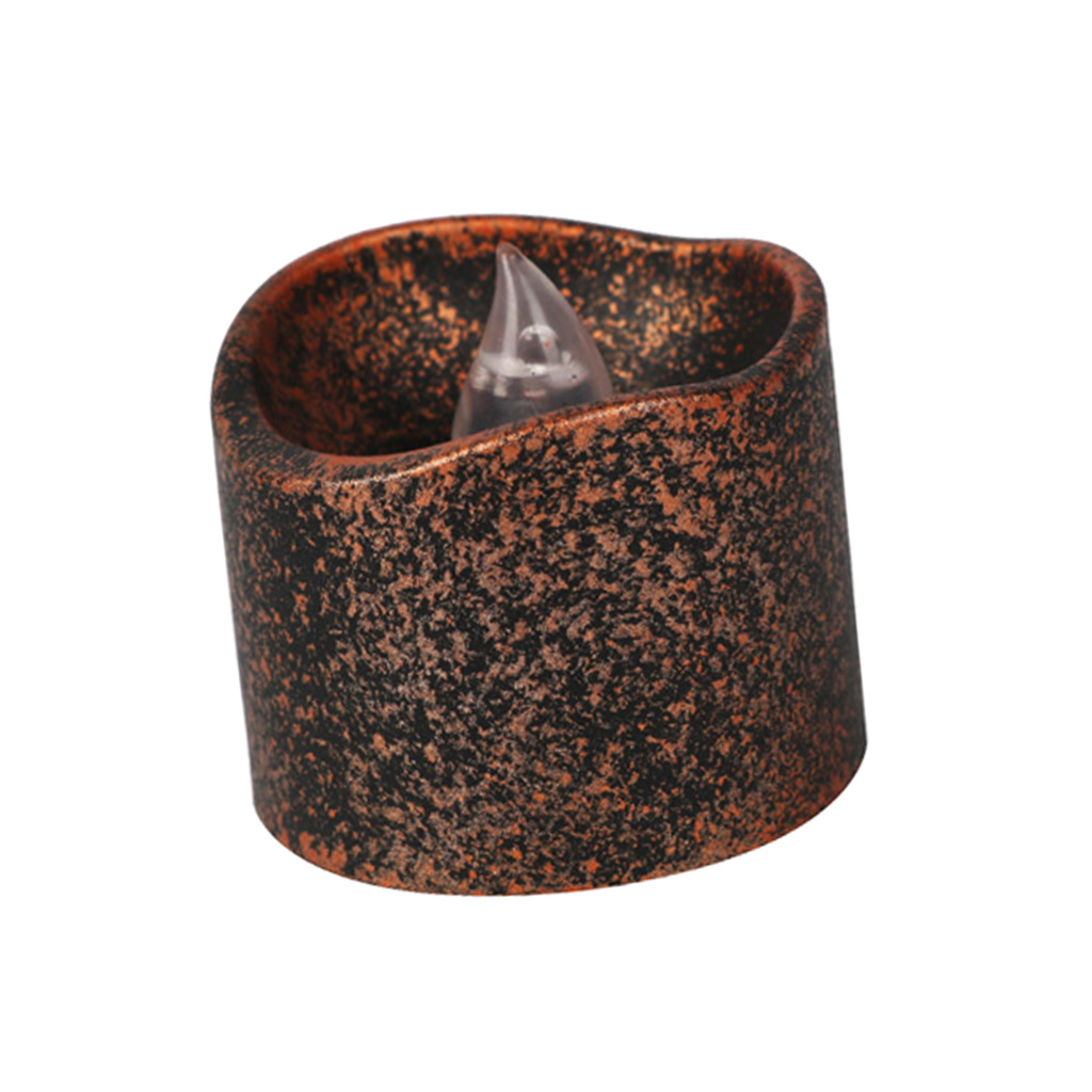 1Pc Vintage Style Black Wax LED Candle Flameless Tea Light Votive Candle for Wedding Birthday Party Table Decoration