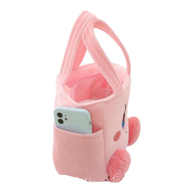 Kirby Plush Tote Bag, Cartoon Kirby Lunch Bag