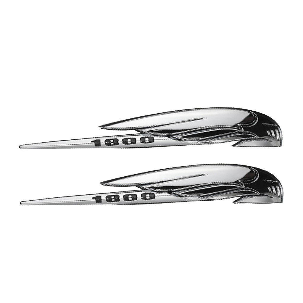 2 Pieces Silver 3D Emblem Decals Retro Fairing Stickers for Honda VTX1800