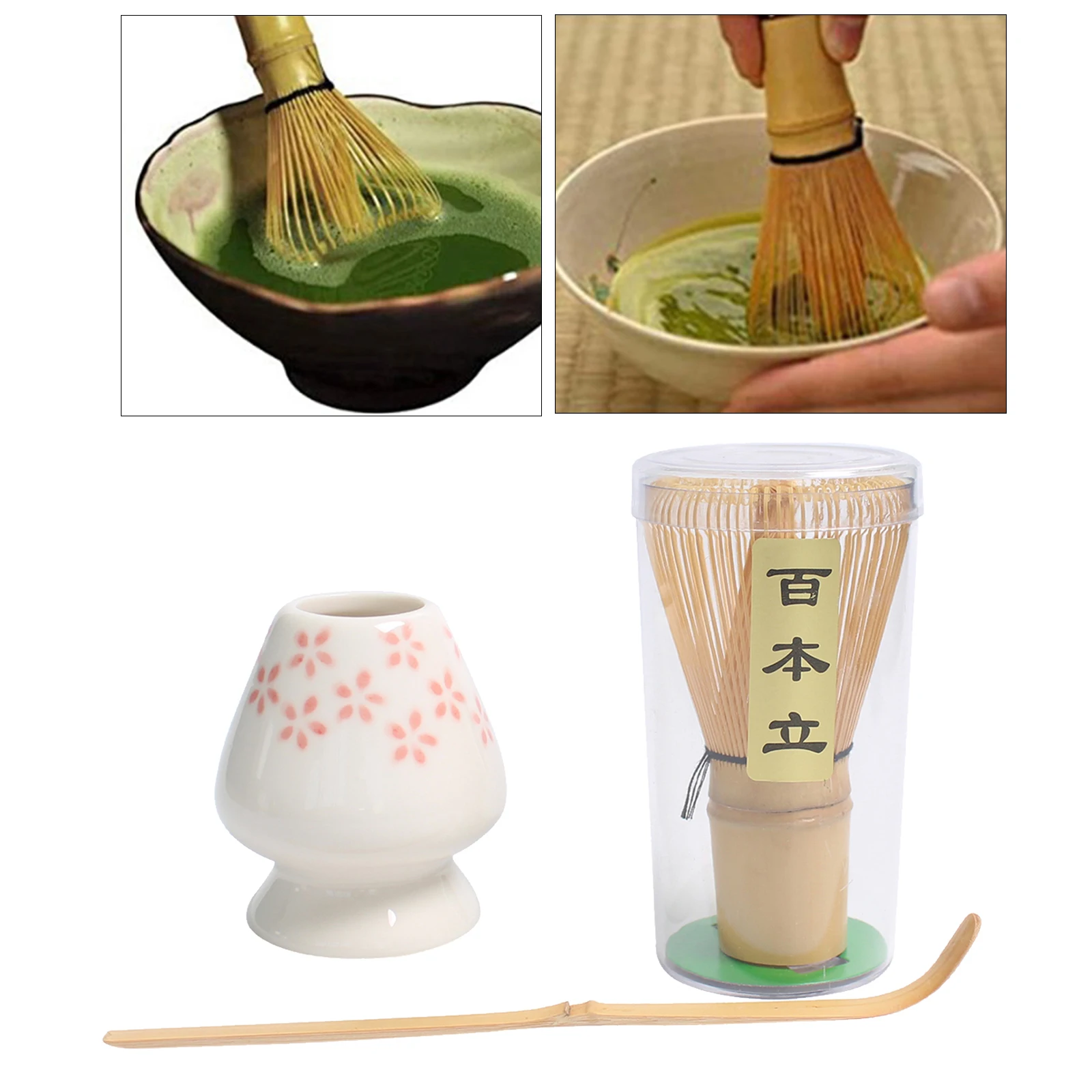 Traditional Matcha Tea Whisk Set Exquisite Ceramic Whisk Holder Easy to Use