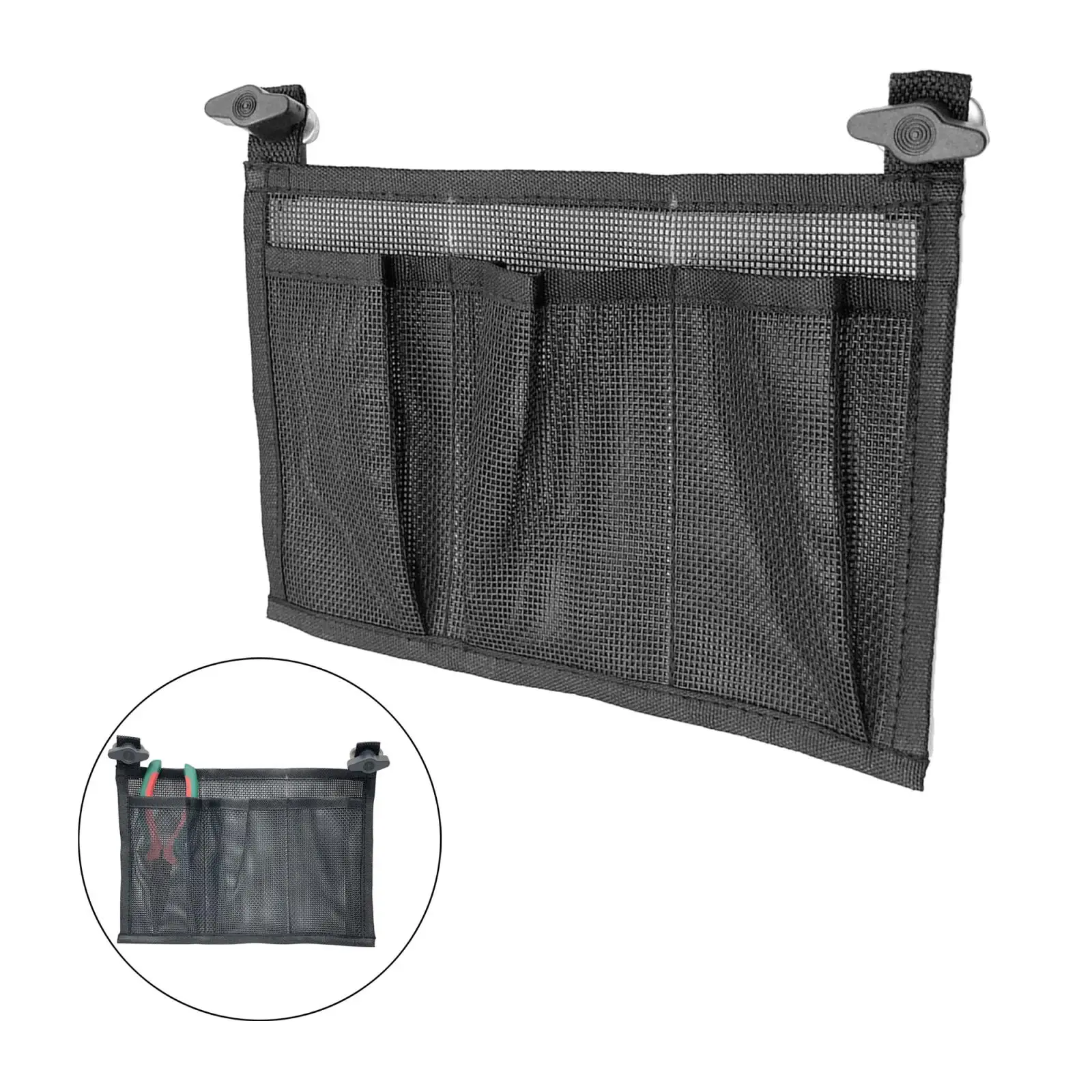 Nylon Mesh Pouch, Drawstring Bags for Travel, Camping Hammock, Kayak, Fishng Boat Tools Tackles Gear Storage Side Pouch
