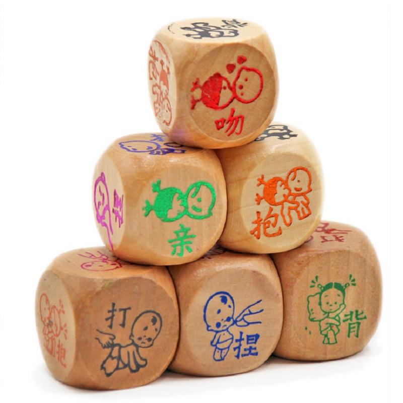 10Pcs Wood Cubic Six Side Dice D6 Family Role Playing Game Desktop Table Game