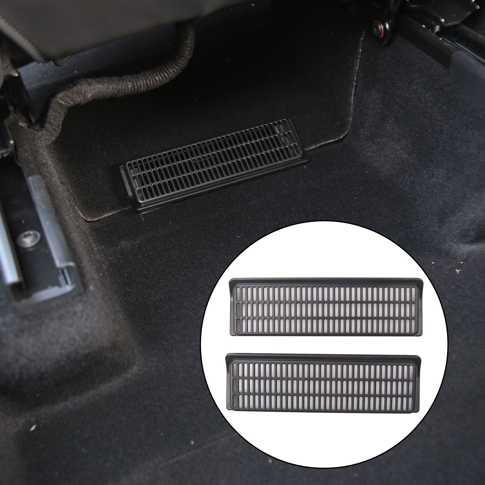 Car Under Seat Air Outlet Vent Cover Anti-blocking Dust Cover Air Flow Vent Trim For Tesla Model Y Accessories Black New