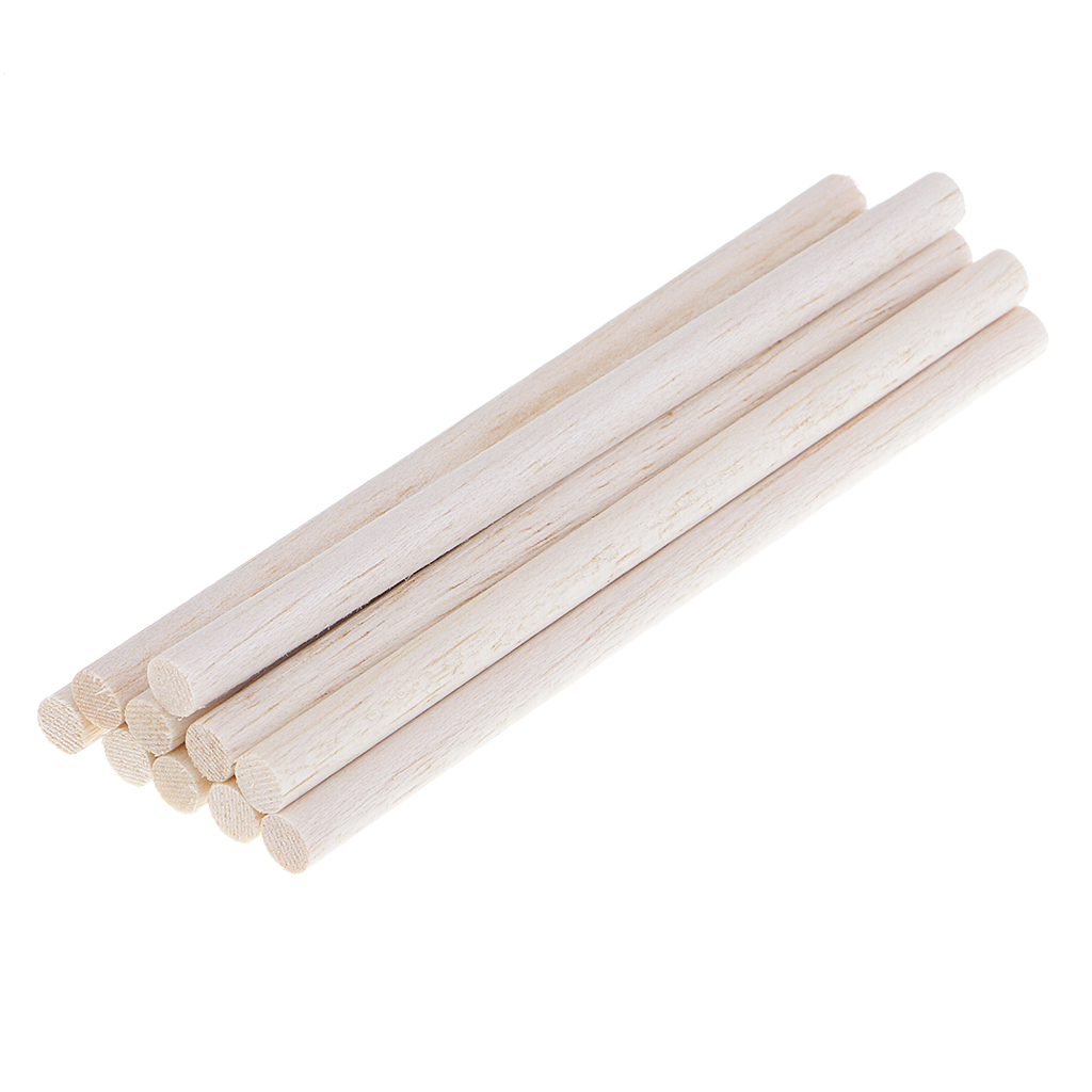 10pcs 50-250mm Round Blank Unfinished Balsa Wood Wooden Dowel Rod Pole for Woodcraft Hobbies DIY Craft Airplane Model Building