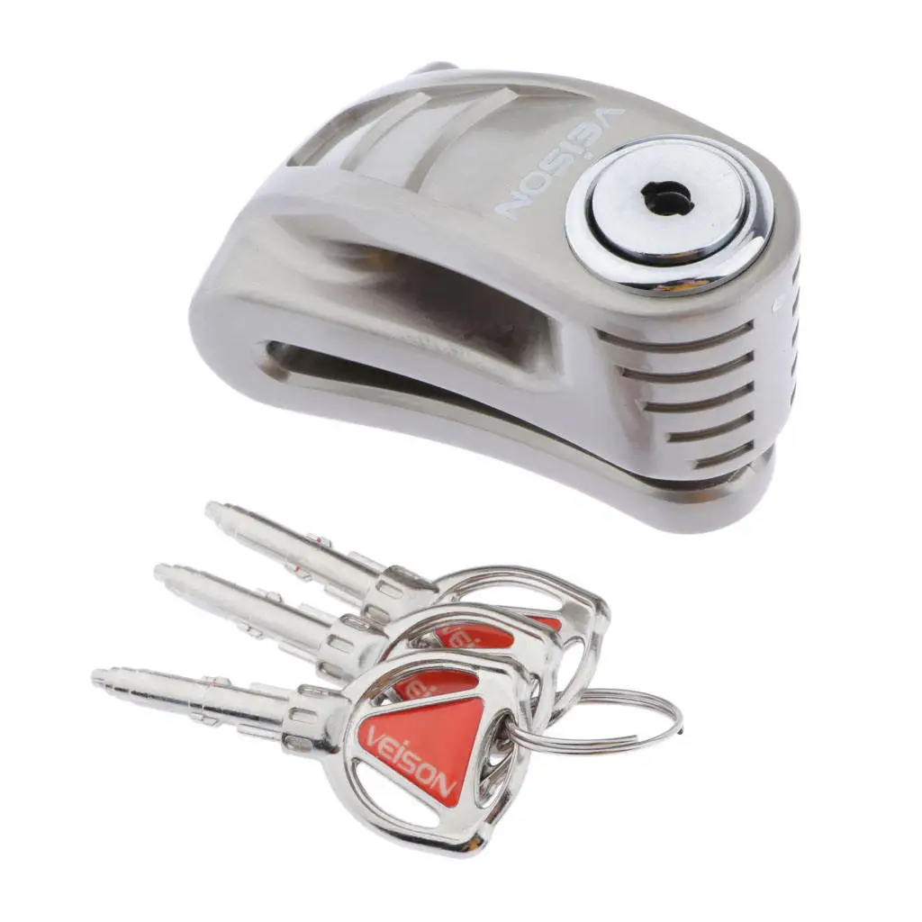 Disc Brake Lock(6mm dia pin), Motorcycle Lock with 3 Keys, Anti-Theft Wheel Lock (50x80mm)