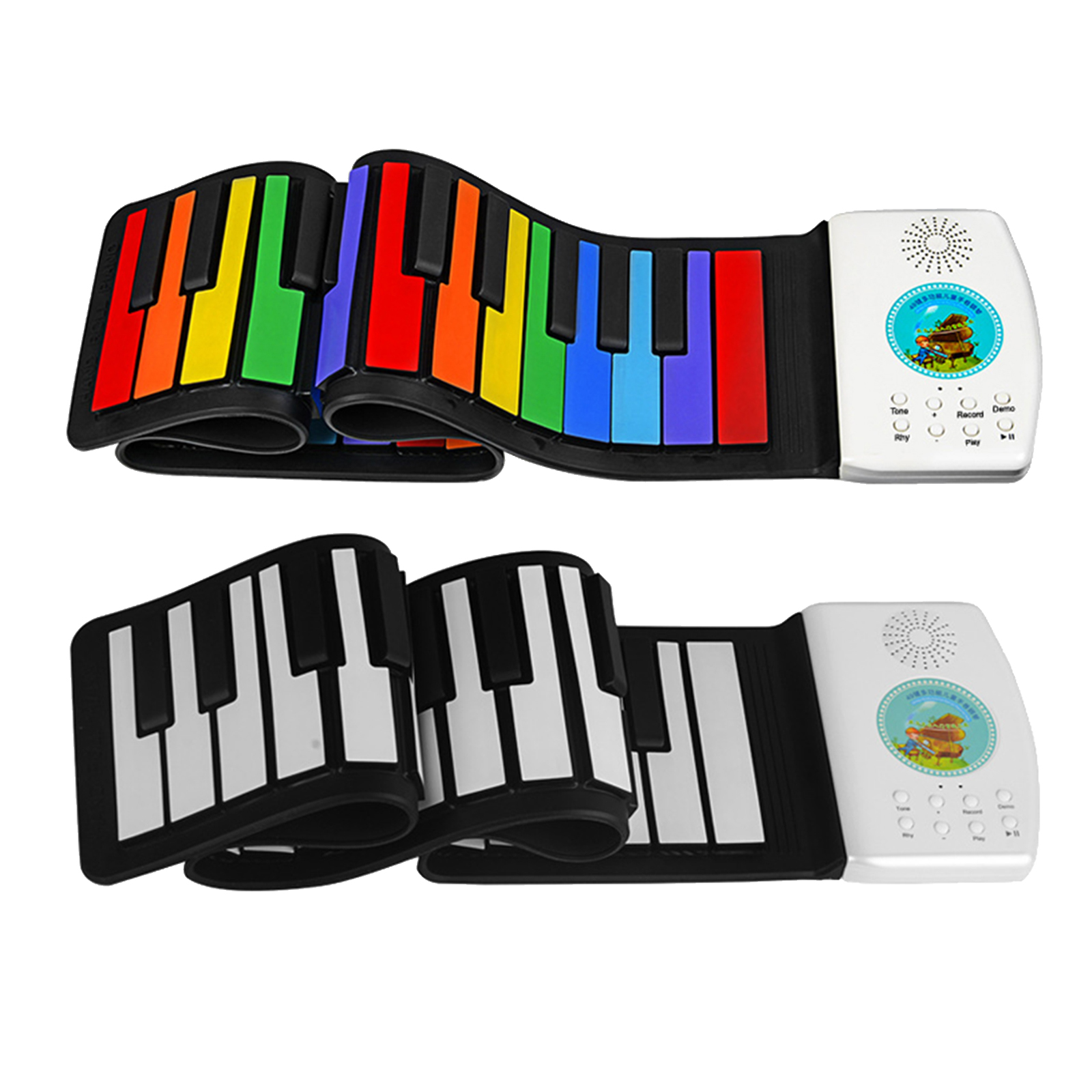 Roll Up Piano Folding Silicone Roll Up Keyboard Early Learning Education Toy