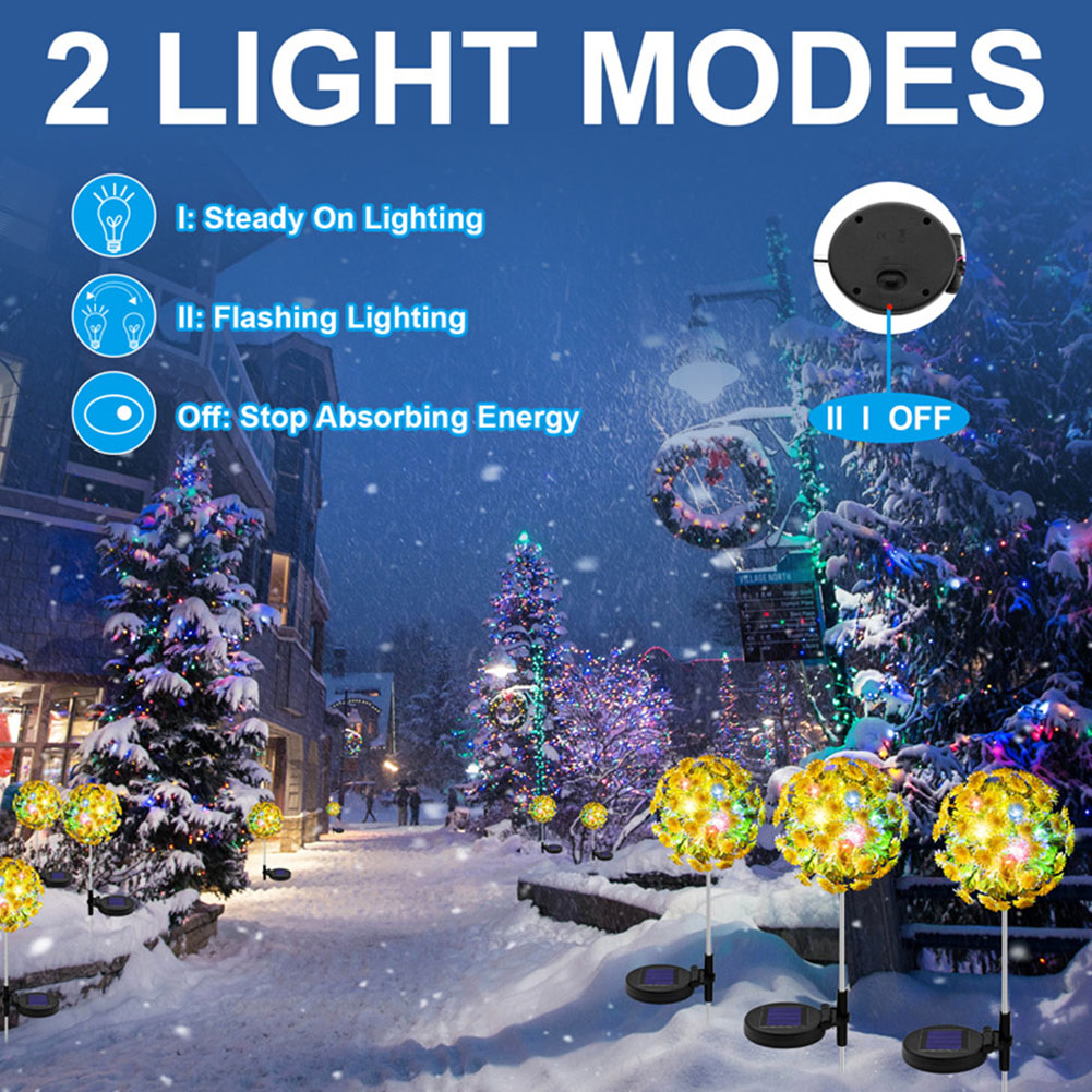 Decoração da Festa Jardim ao ar Paisagem Gramado Pathway 20 Leds Luz Solar Lâmpada Cerca Estaca Daisy Flor Bola Quintal Livre 2 Pçs 14 decoração da festa luz solar lâmpada cerca
