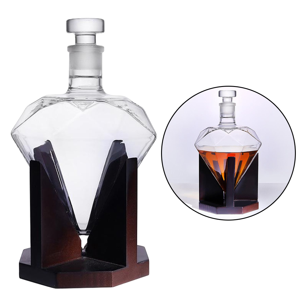 850ml Heart Shape Crystal Diamond  Decanter Vodka Bourbon Wine Pourer Whisky Dispenser Bar Home Decoration