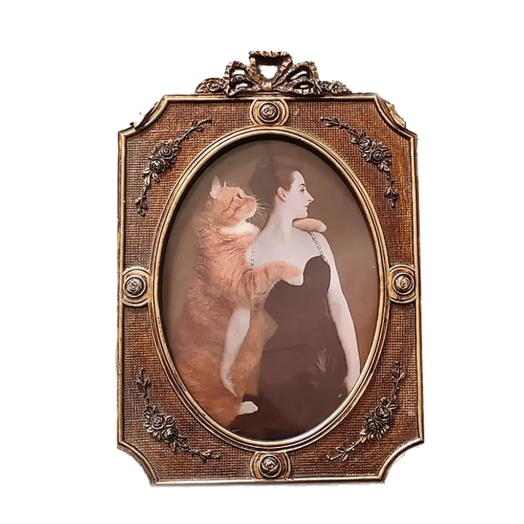 Vintage Style Photo Frame Resin Picture Frames Photo Holder Ornament for Wedding Home Living Room Wall Decoration Gift
