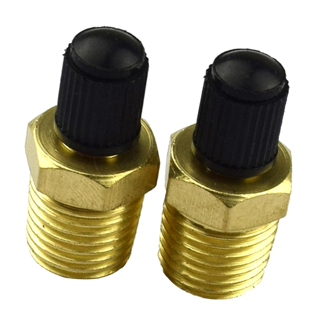 Pair 1/4 NPT Nickel Plated Brass Air Compressor Tank Fill Valve Schrader High Quality Brass Rustless and Sturdy