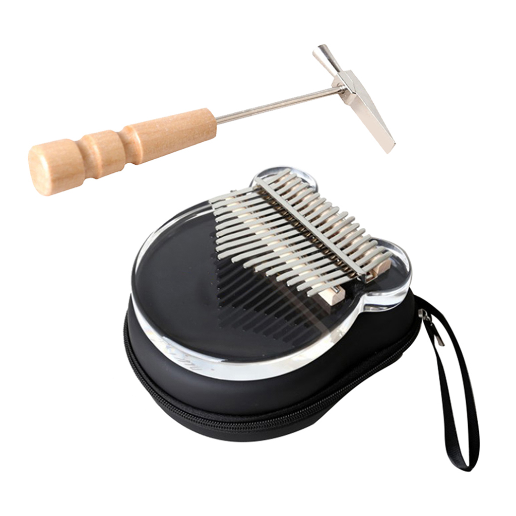 17 key kalimba board with clear acrylic transparent thumb piano case