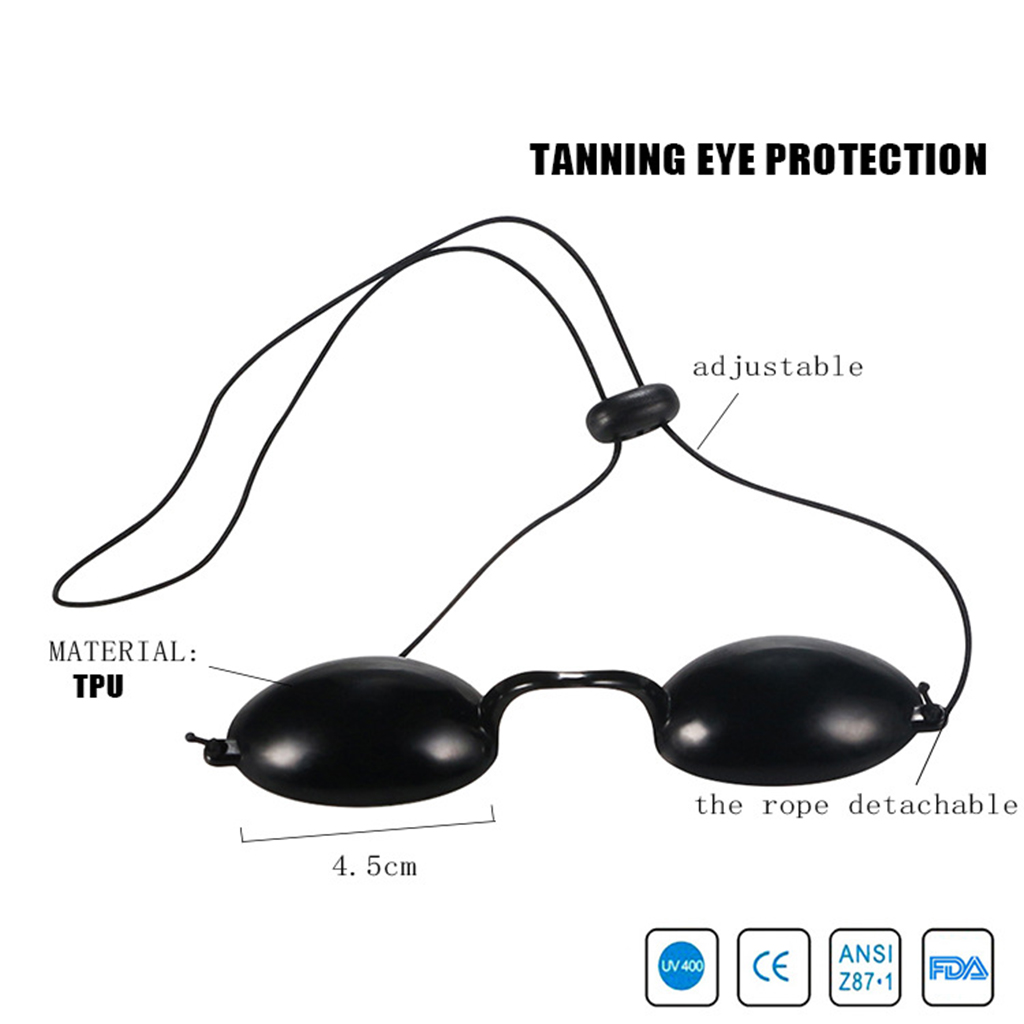 Eyeshields Flexible Tanning Bed Goggles Eye Protection Black Eyeshield Sticker Tanning Goggles Bed Bulbs Lamps Googles