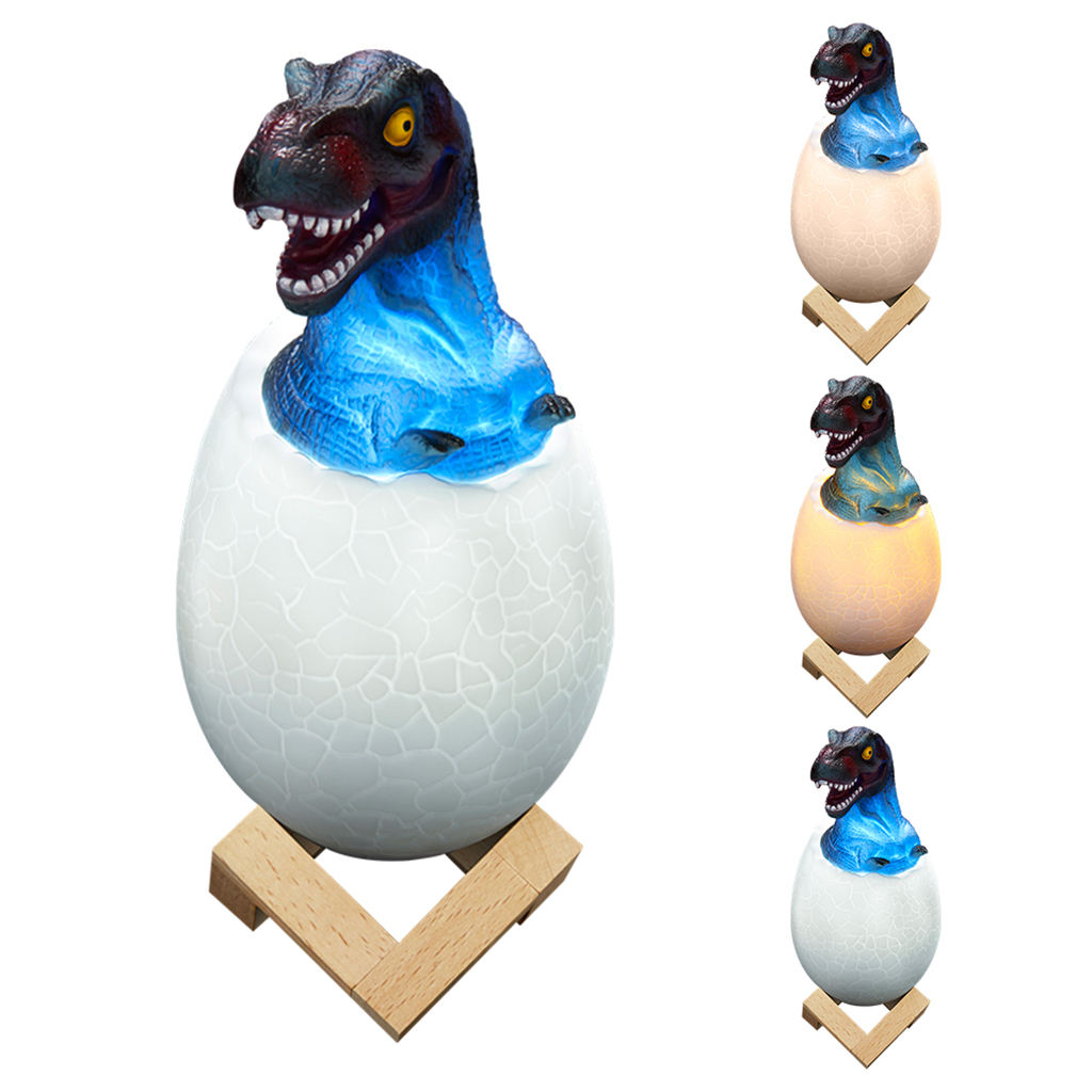 3D Printed Dinosaur Egg LED Night Lamp Remote Control USB Rechargeable Dinosaur Lamp For Children's Lights Night