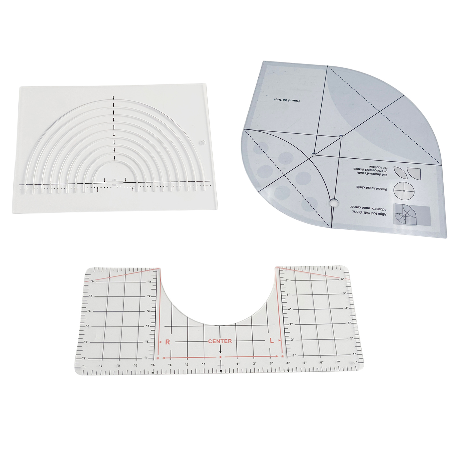 Quilting Templates Rulers, Acrylic T-shirt Ruler Guide Alignment Tool for Vinyl Placement Sublimation for Clothes Fabric Sewing