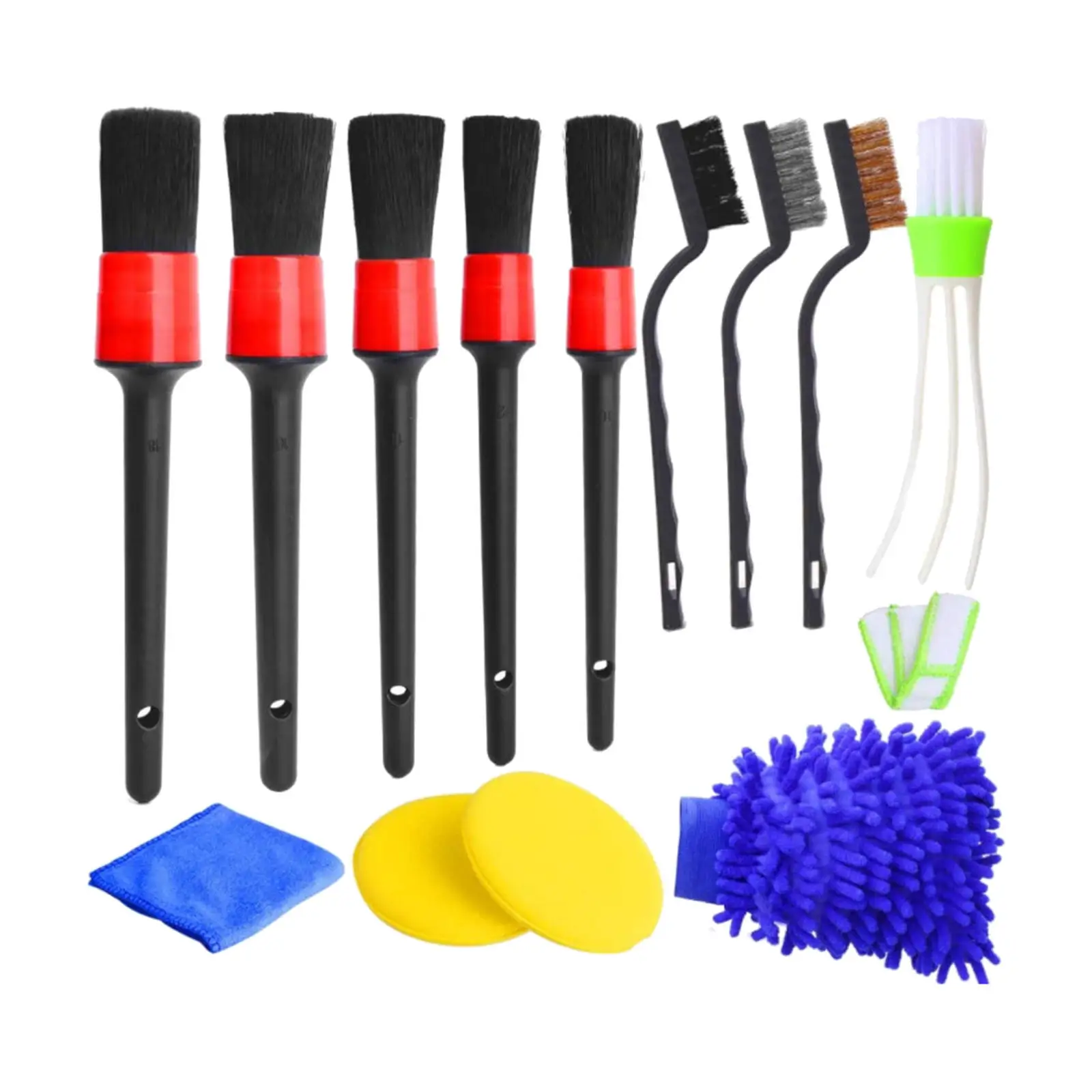 13pcs Car Detailing Brushes Car Detailing Brush Set for Cleaning Engine Wheel Car Exterior Interior  Air Outlet Detail Brush