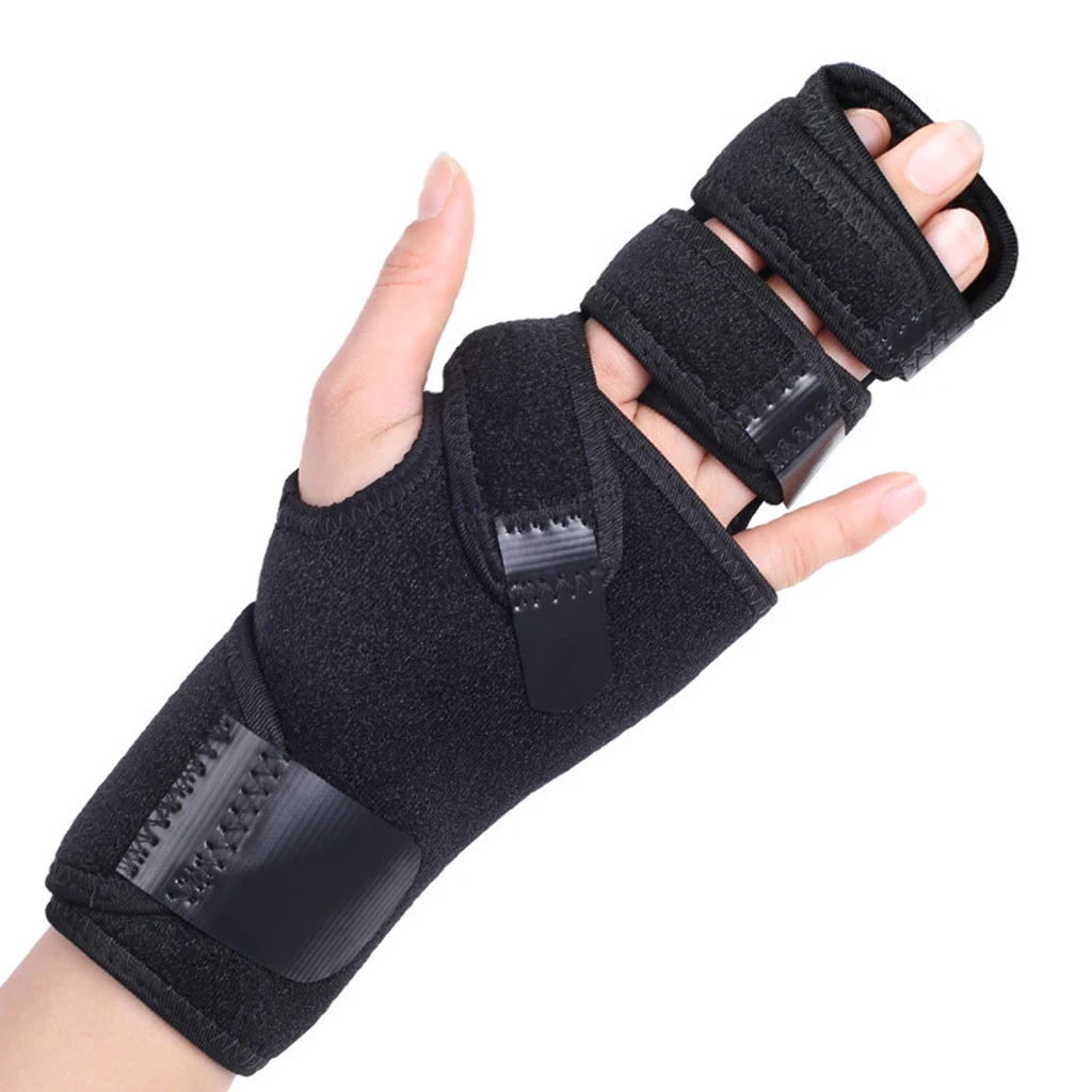 Wrist Brace Hand Support Finger Splint with 3 Fastening Straps for Men Women Exercise Straps for Bowling Arthritis Joint Pain