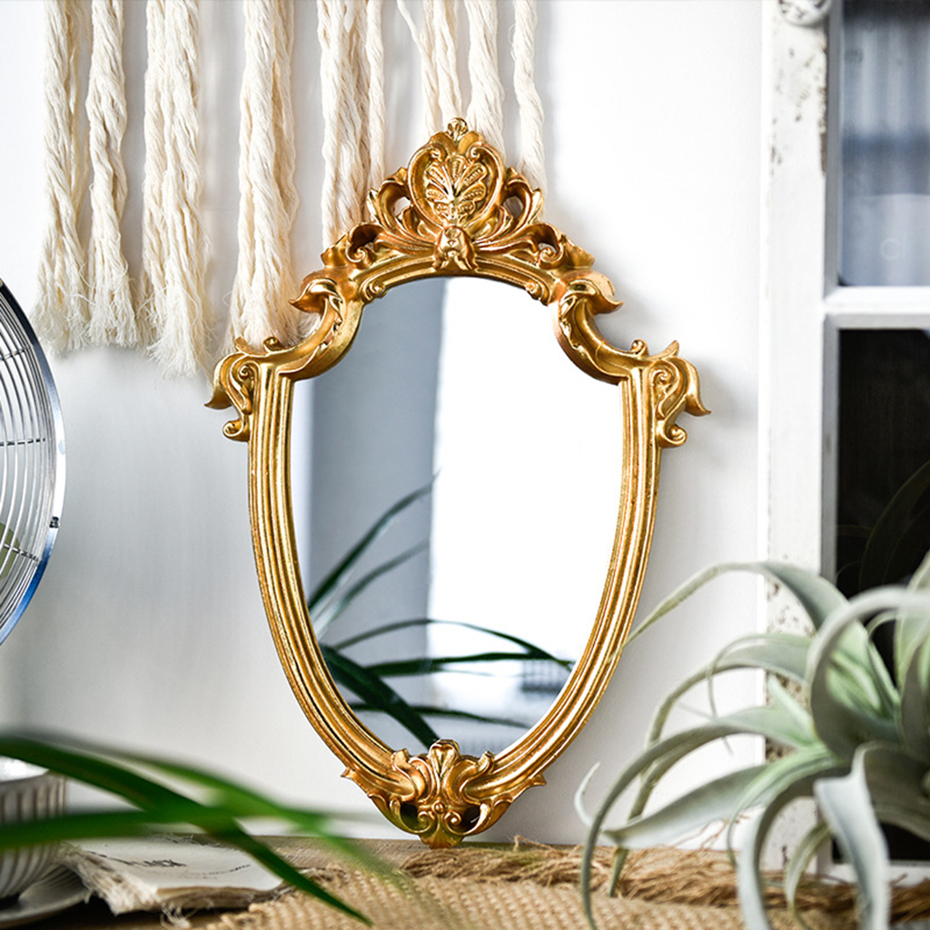 Antique Style Golden Decorative Makeup Mirror Art Bathroom ing Mirrors