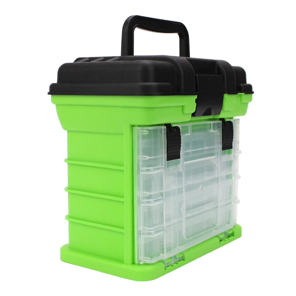 Utility Fishing Tackle Box 4-Layers Fishing Case with Handle Large Capacity Fishing Accessories