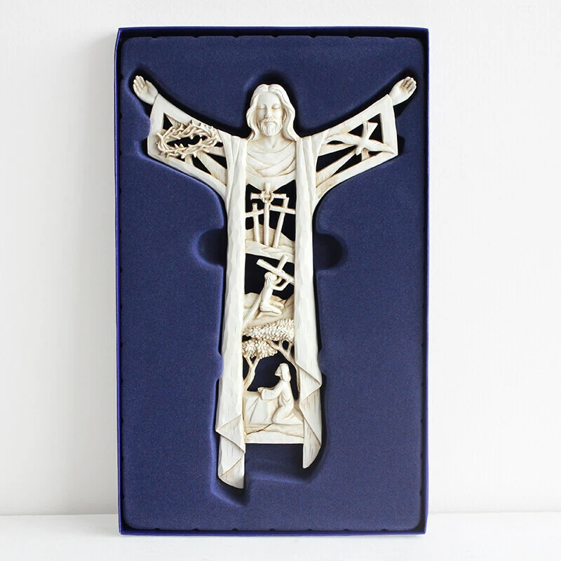 religiosa jesus figura pendurado ornamento de parede oco design para casa sp99