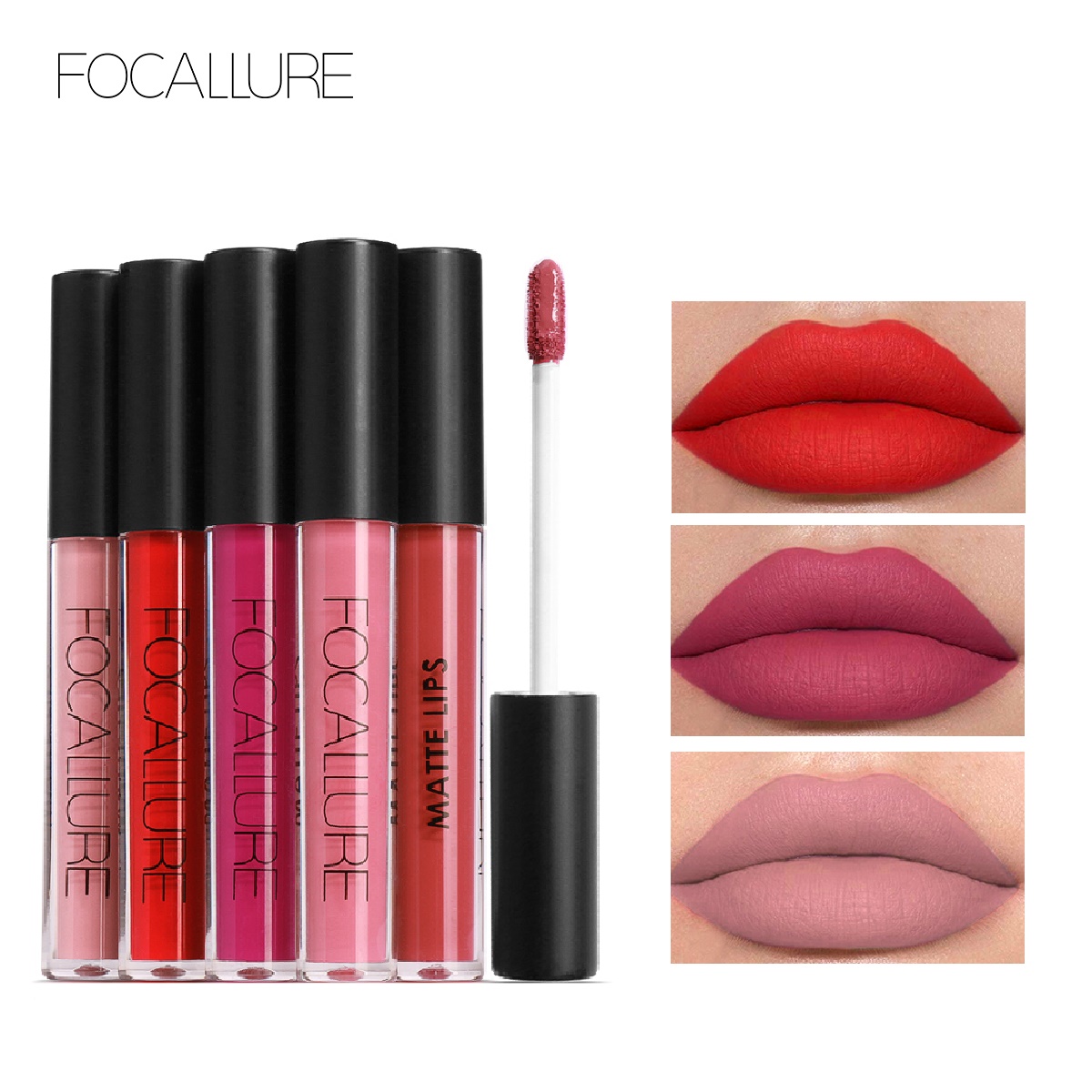 Best of FOCALLURE Waterproof Liquid Lipstick Batom Red Velvet Lip Tint Brown Nude Matte Colourful Lipstick Makeup Cosmetics Maquiagem Reviews & Tips