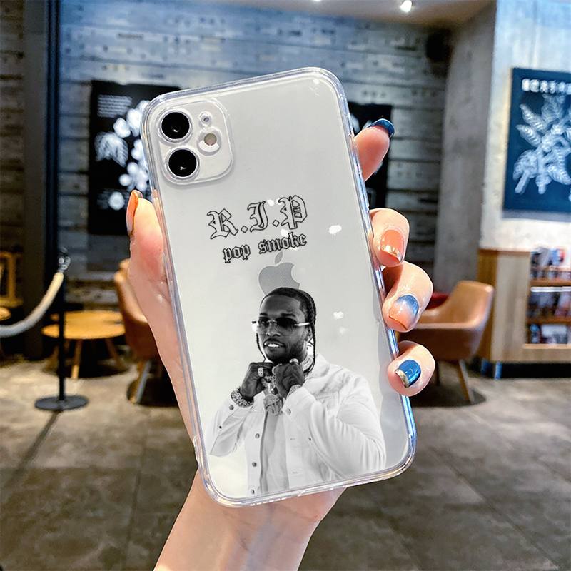 pop smoke Phone Case For iphone 14 13 12 11 8 7 plus mini x xs xr pro max Transparent soft iphone 11 cover