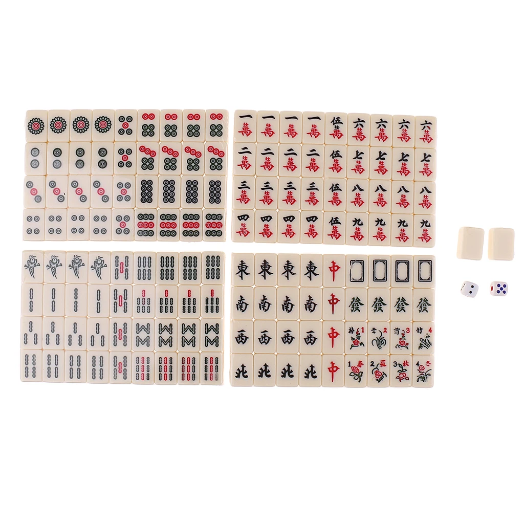 Traditioanl Board Game Chinese Antique Mahjong 144 Miniature in 23x16.2x4.5cm