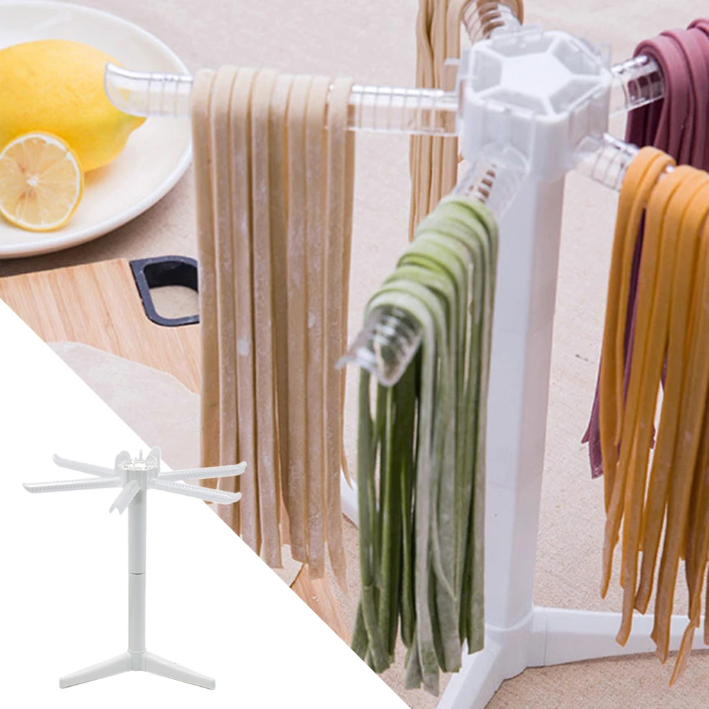 Foldable Pasta Drying Rack -Spaghetti Noodle Dryer Stand for Noodles, Spaghetti Dryer, Pasta Dryer with 5 Bar Handles