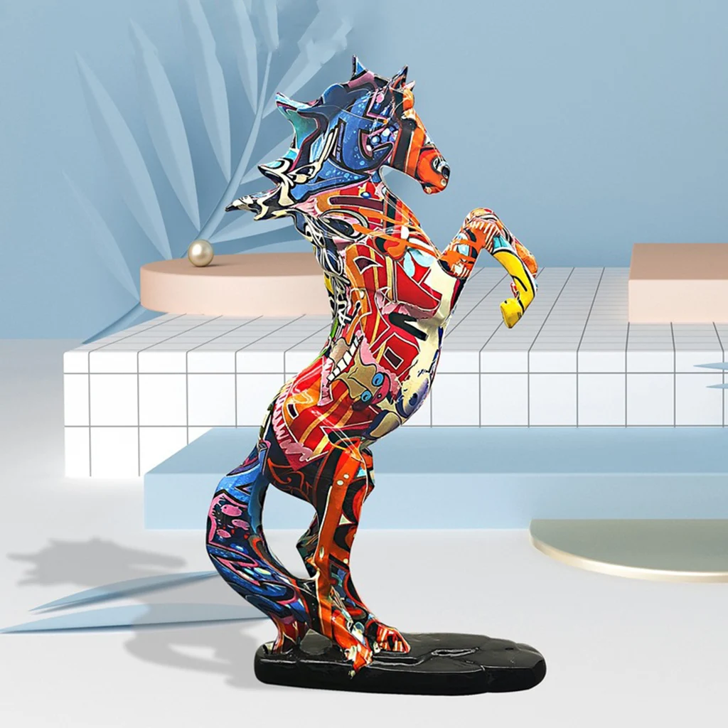 3D Horse Figurine Store Desk Statue Resin Sculpture Nordic Collection Craft