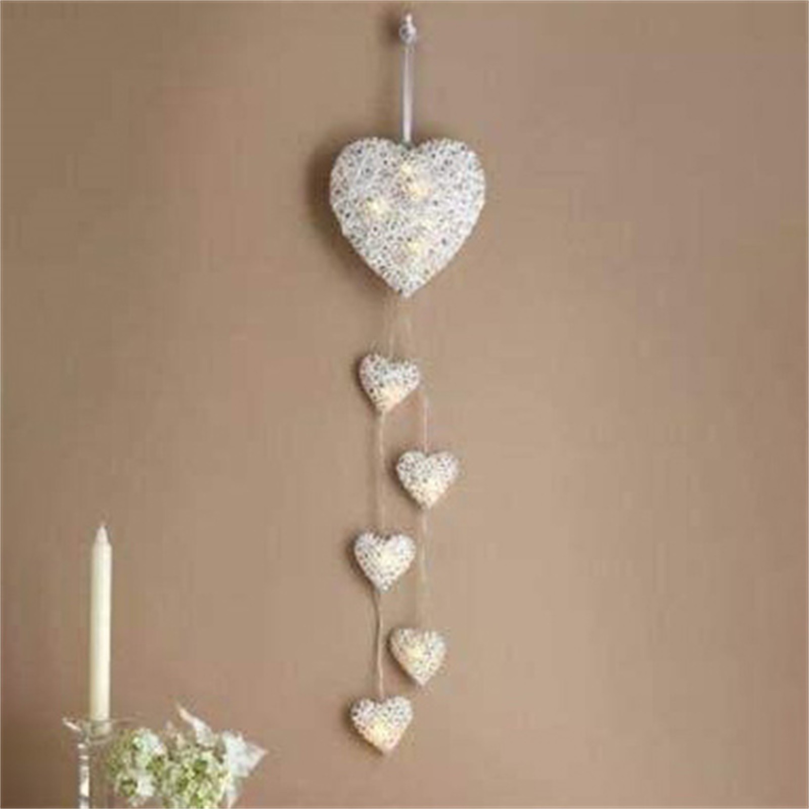 wicker heart fairy lights